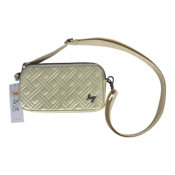 Lug Coupe XL Convertible Crossbody Metallic Champagne NWT - Picture 1 of 10